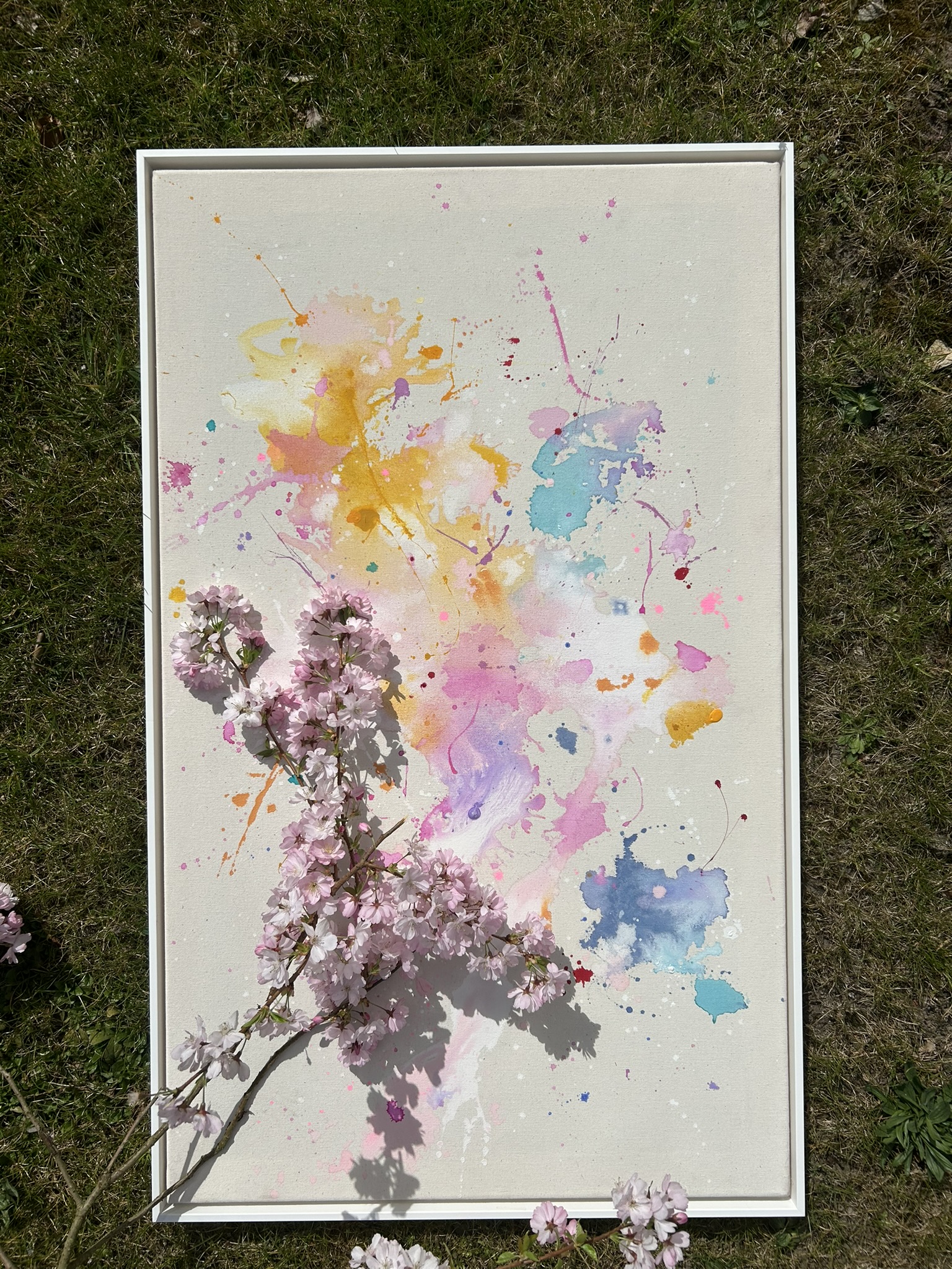 Zuckerwatte, 2025, Acryl auf roher Baumwollleinwand, Ansicht 3